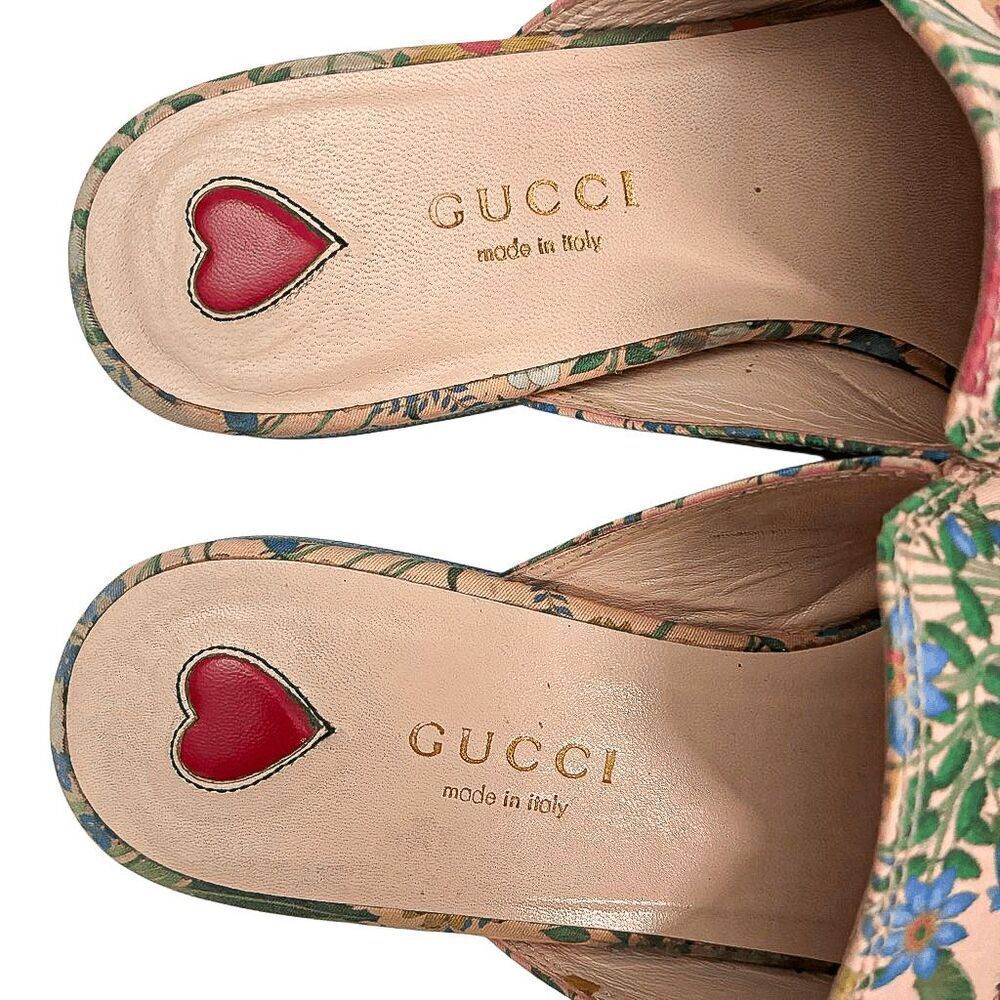 Gucci Floral Princetown Mule EU 36 Horsebit Slide Pink Loafer Flats Multicolor - Picture 10 of 10